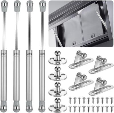 Allecto - Hydraulic Gas Pressure Damper - Deur Demper - Voor Keukenkasten - 200N - Zilver - Voor Soft Close - Perfect voor Kasten