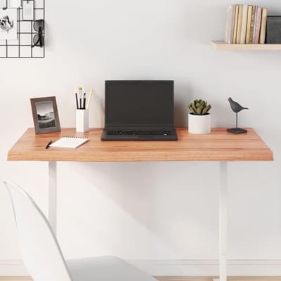 Tafelblad Massief Hout - Eiken Blad - Tafel Opknappen - Handgemaakt Live Edge - 100x60 cm - Lichtbruin