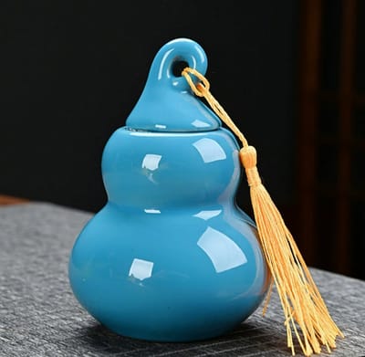 Kleine kalebaspot - blauw-Urn Hond Kat Vogel – Urne – Keramiek – Urnen – Urn Voor Dieren – Urn Hond Overleden – Urn Kat – 40 ML(11*8*4cm) -Belle's product