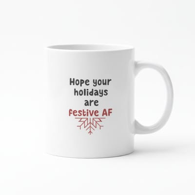 Festive AF Kerst Quote Keramische Mok 330 ml – Grappige Kerst Koffie- en Theemok