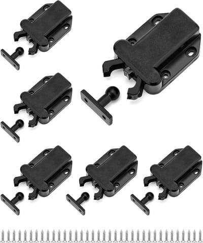 Sliding latch met automatische pop-up functie, 6-delige set kastsloten voor veilig openen