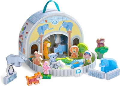 Dieren Speelgoed - Dierentuin Figuren - Rollenspellen Spelen - Inclusief Transportbox - 22 Delig - Kleurrijk