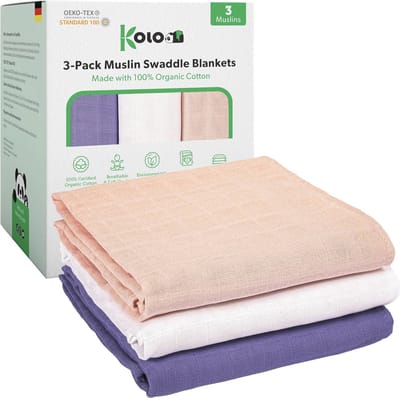 Zachte Musseline doeken voor baby's - Hydrofieldoeken, Spuugdoeken, Luiers - 3 stuks - 70 x 70 cm - Huidvriendelijk en Extreem Absorberend