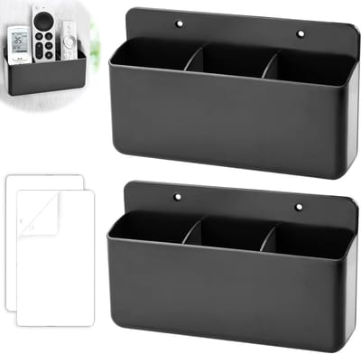 Afstandsbediening Houder - Organizer Box - Opgeruimd Huis - Zelfklevende Montage - 2 Stuks 20cm - Zwart