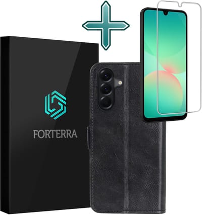 Hoesje Met Screenprotector - Geschikt voor Samsung Galaxy A26 - Luxe Pasjeshouder - Flipcase - Bookcase Portemonee - Flip Case - Kunstleer Book Case - Book Cover - Walletcase - Portemonneehoes - Zwart