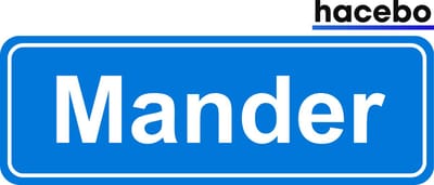 Hacebo - Plaatsnaam Sticker - 29x10 CM - Mander sticker - Verkeersborden sticker - grappige cadeaus - Mander