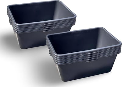 Set van 10 Professionele Mortelbakken 90 Liter - Stevige Kunststof Kuip voor Metselen en Tuin