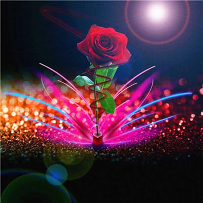 Peinture diamant 5d à faire soi-même, broderie de fleurs de Rose rouge, points de croix, motifs de paysages 30x30CM red