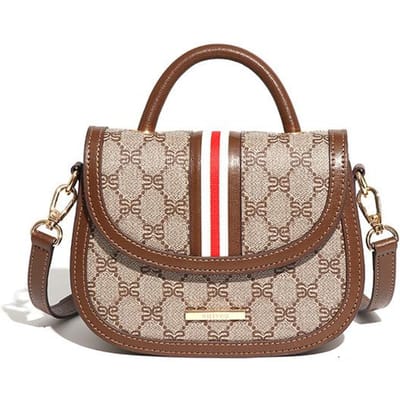 Zadeltas Dames Crossbody Retro Trend Monogram Modieus Casual Enkele Schouder Handtas brown