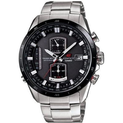 Casio EDIFICE 100 meter waterdicht kwartsuurwerk roestvrijstalen band Japans en Koreaans horloge 43,1 herenhorloge zwart wijzerplaat EQW-A1110DB-1A zwart