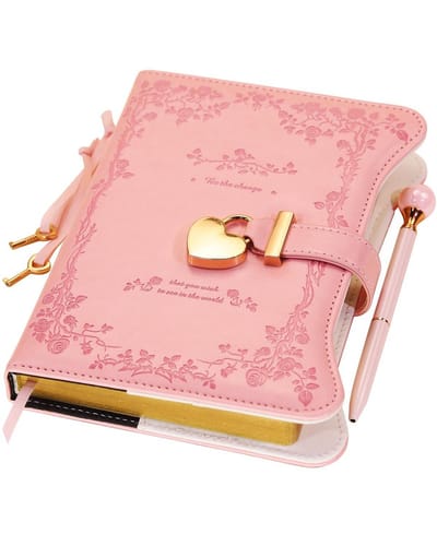 Dagboek met slot en sleutel voor meisjes en vrouwen A5 notitieboek met gelinieerde pagina's