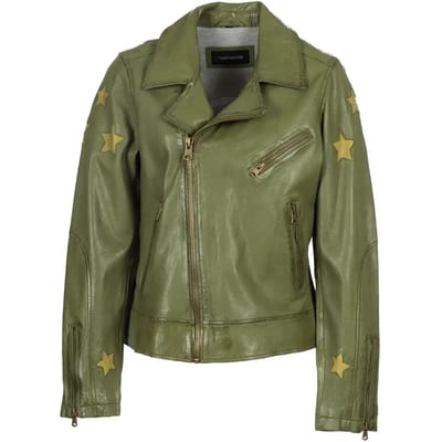 Leren jas voor vrouwen Oakwood ED Gold Stars