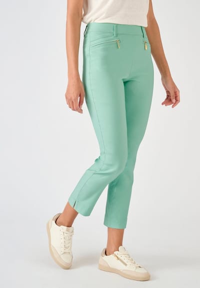 Damart - 7/8-broek van stretch linnen - Dames - Blauw - 38