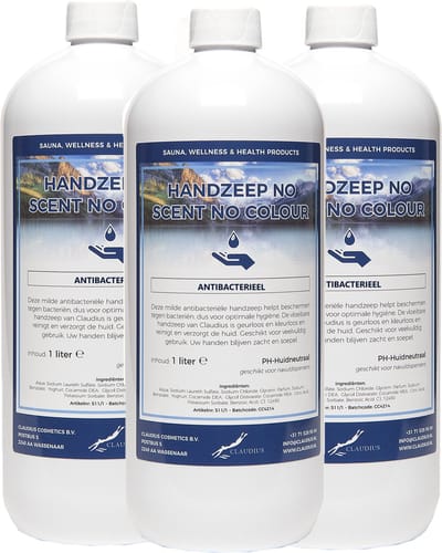 Handzeep No Scent, No Colour 1 liter - set van 3 stuks
