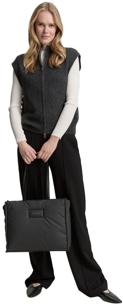 Tom Tailor - TTPATTI L shopper met vulling en ritssluiting - Maat ONESIZE - schwarz / black