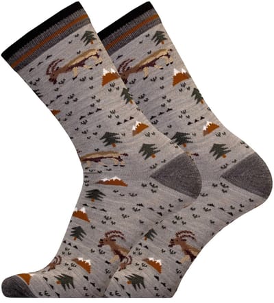UphillSport - 2-Pack - Dagelijkse Sokken met Geitenprint - Merino Wol - Heren / Dames - grijs - 35-38 - 9401