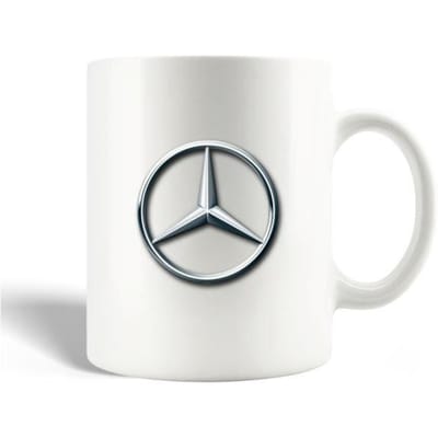 Mug en Céramique - Mercedes - Voiture - Gris - 30cl - Compatible Lave-Vaisselle