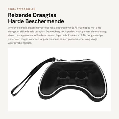 Dailygoods - Reizende Draagtas - Harde Beschermende Opbergzak - Schokbestendig - Zwart - Gadget Organizer - Universeel - Geschikt voor PS4-controller