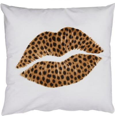 Sierkussens - Kussentjes Woonkamer - 50x50 cm - Lip - Panterprint - Minimalistisch - Wit