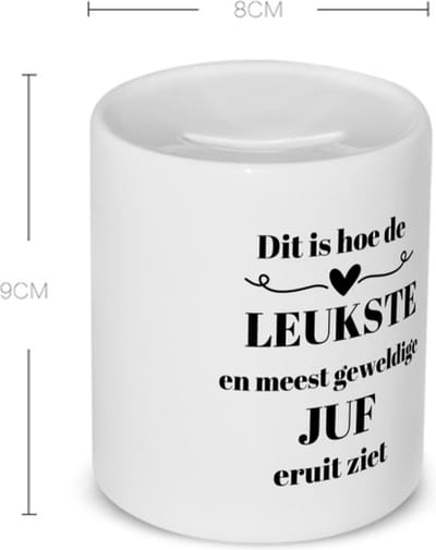 Akyol - dit is hoe de leukste en meest geweldige juf eruit ziet Spaarpot - Juf - leraressen - verjaardag - cadeautje voor juf - juf artikelen - kado - geschenk - collega's - 350 ML inhoud