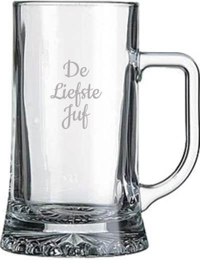 Gegraveerde bierpul 50cl De Liefste Juf