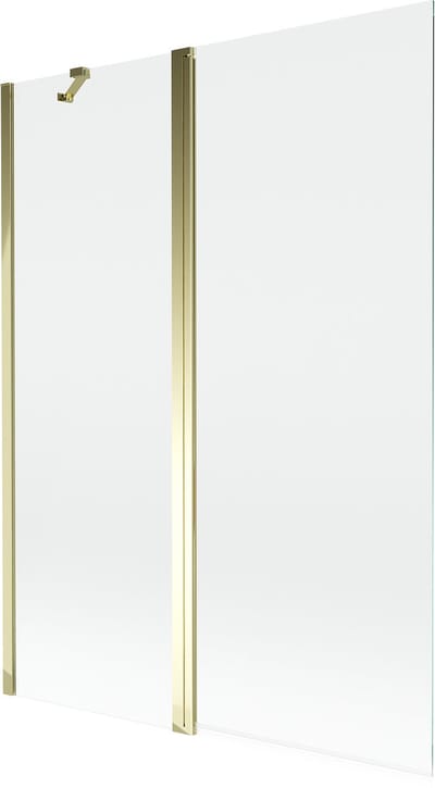 Mexen Mist badwand 2-delig 130 x 150 , transparant, goud - 8A9-130-011-50-00