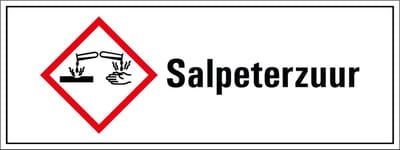 Salpeterzuur GHS tekststicker 200 x 75 mm