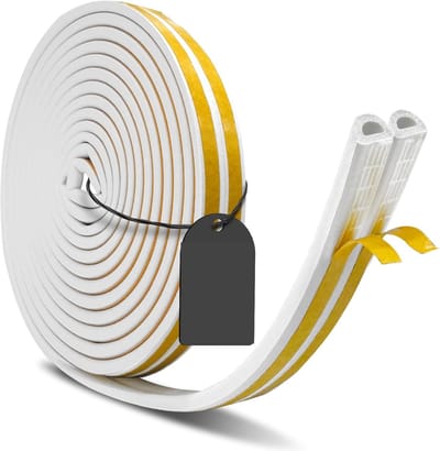 Famanu – Zelfklevende tochtstrip P-el - wit - 10 meter - set van 2 - duurzaam en eenvoudig aan te brengen - geschikt voor deuren en ramen