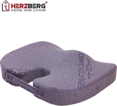 Herzberg Bamboe Zitkussen - Traagschuim - Helpt Rugklachten Te Voorkomen