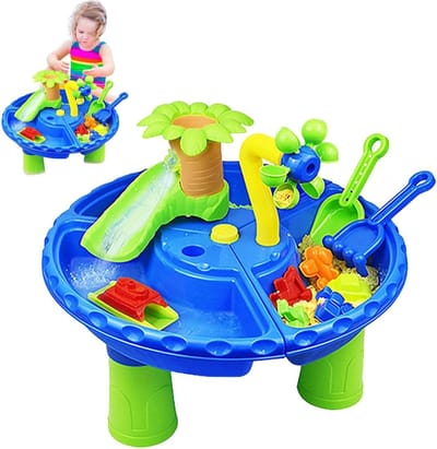 Kindertafel - Water Zand Tafel - Buiten Spelen - Inclusief Deksel - 44 x 44 x 40 cm - Meerdere Kleuren