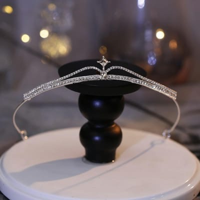 Diadème Couronne Mariée Fée Accessoires de Cheveux Couronne Femme Anniversaire Spectacle Bandeau Princesse Robe de Mariage Accessoires black