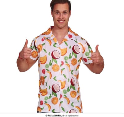 Fiestas Guirca - Hawaii Aloha Shirt Fruit - M - Carnavalskleding - Carnaval - carnavalskleding 2027 - Carnaval kostuum