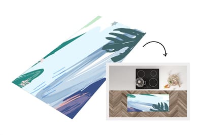 Keukenloper - Loper keuken - Zomer - Monstera - Verf - 120x50 cm - Keukenloper vinyl