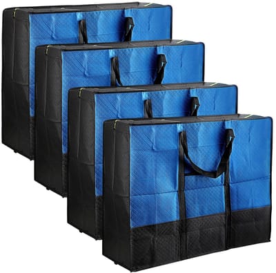 Dailygoods- Verhuiszakken 140L grote capaciteit - Opbergtas - Waterdicht - Stofbestendig - Dubbellaags - Externe vakken voor accessoires - Opbergzakken