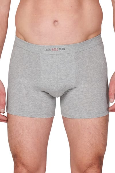 Underwear Freeman heren boxershort 18070 - Tunnel elastiek - Katoenen mannen ondergoed - Grijs / M