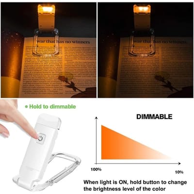LED Boeklamp, Dimbaar LED Leeslamp 3 Kleuren Platte Boeklamp om te Lezen, Oplaadbaar Volledige Pagina Lamp, Bladwijzer Lamp wit