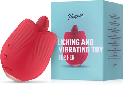 Teazers - Roos Vibrator - Likken en Vibreren - Vibrators voor Vrouwen - Sex Toys voor Vrouwen - Vibrators - Clitoris Stimulator - Tong Vibrator - Rood