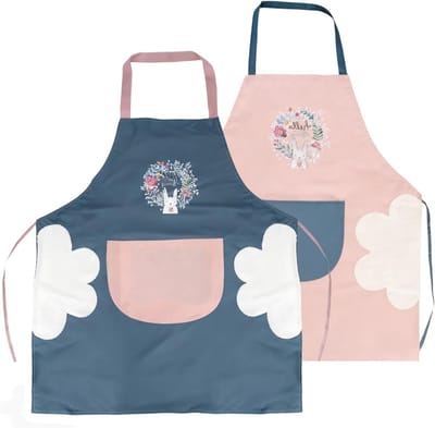 Set van 2 Dames Schorten met Wisbare Doek - Multifunctioneel, Waterdicht, Met Grote Pocket voor Huishouden, Koken en Tuinieren