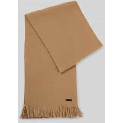 Hugo Boss - Sjaal - medium beige - van verantwoorde scheerwol met raschelstructuur - heren