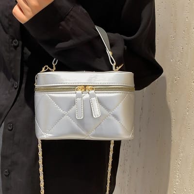 High-end Kleine Tas Diamant Mobiele Telefoontas Dames Mode Lippenstift Handtas Dames Ins Schoudertas Crossbodytas gray