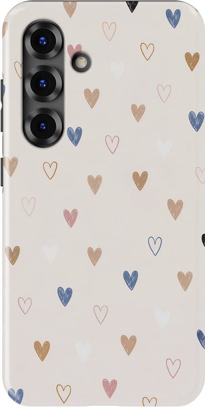 Tough Hoesje met Hartjes Samsung Galaxy S25 FE | Little Love Tough Case Geschikt voor Mag | Hartjes Print Backcover Samsung Galaxy S25 FE Heart Harmony