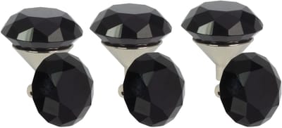 DOMINO CRYSTAL G30MM M6 - Zwarte Meubelknoppen Kristal - Luxe Kastknopjes voor Kasten en Laden - Set van 6 Stuks