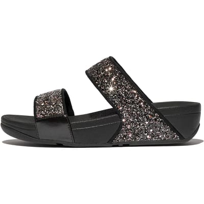FitFlop Lulu Multi-Tonal Glitter Slides Dames Slippers - Zwart Multi