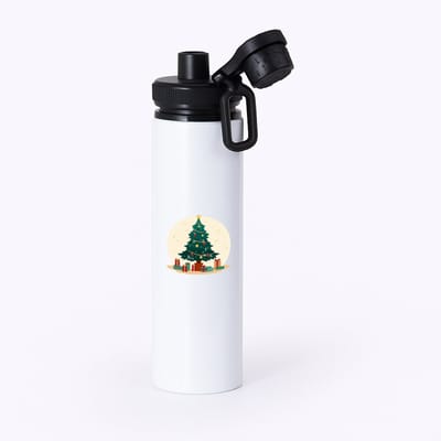Hacebo® - Kerst kerstboom waterfles met draaidop zwart - Kerstmis - Kerst beker - winter - kerst - christmas - kerst cadeau - water fles - 850ML