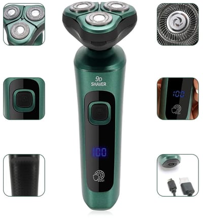 Premium elektrisch scheerapparaat voor heren - Neushaartrimmer - Haartrimmer - Elektrische baardtrimmer - Multifunctioneel scheerapparaat - Trimmer - USB oplaadbaar - Waterdicht - 4-in-1 - Donkergroen
