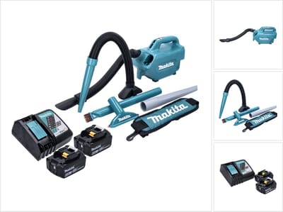 Makita DCL 184 RG accustofzuiger 18 V 54 mbar 0,5 l + 2x accu 6,0 Ah + oplader