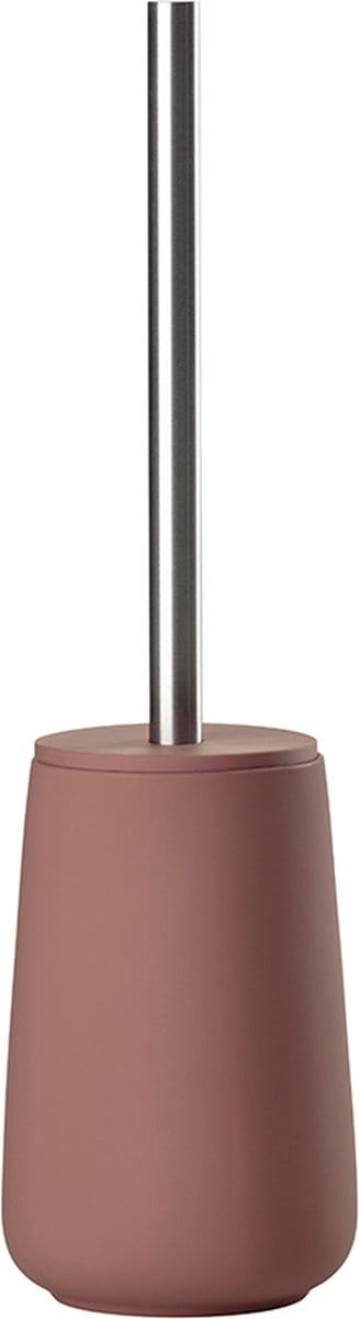 Zone Denmark Nova Toiletborstel met Houder - WC Borstel Vrijstaand - Toilet & Badkamer Accessoires - Porselein - 37 x 10,3 cm - Peach Red (rood)