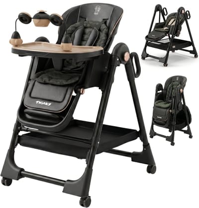 Twinky® Kinderstoel EXPLORE – 4-in-1 Kinderstoeltje Set met Schommel en Ligfunctie – Inklapbare Eetstoel & Baby Wagentje en Babystoel Voor Aan Tafel – Kinderzetel, Peuterstoeltje en Meegroeistoel in 1