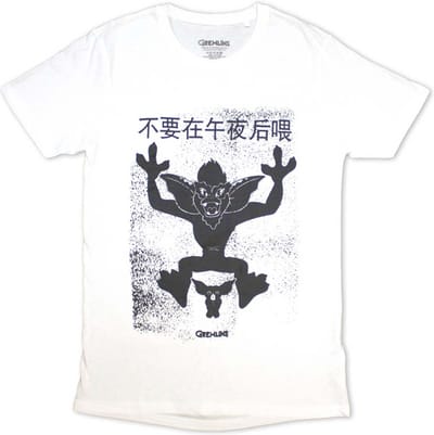 Gremlins - Stripe & Gizmo Japanese Heren T-shirt - S - Wit
