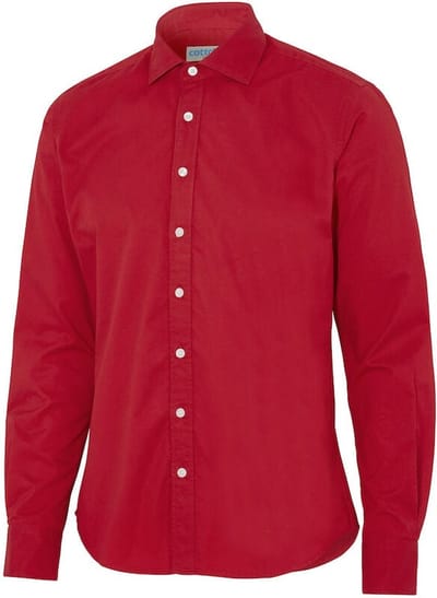 Cottover SHIRT TWILL SLIM FIT MAN - GOTS GECERTIFICEERD 141048 - Rood - 40